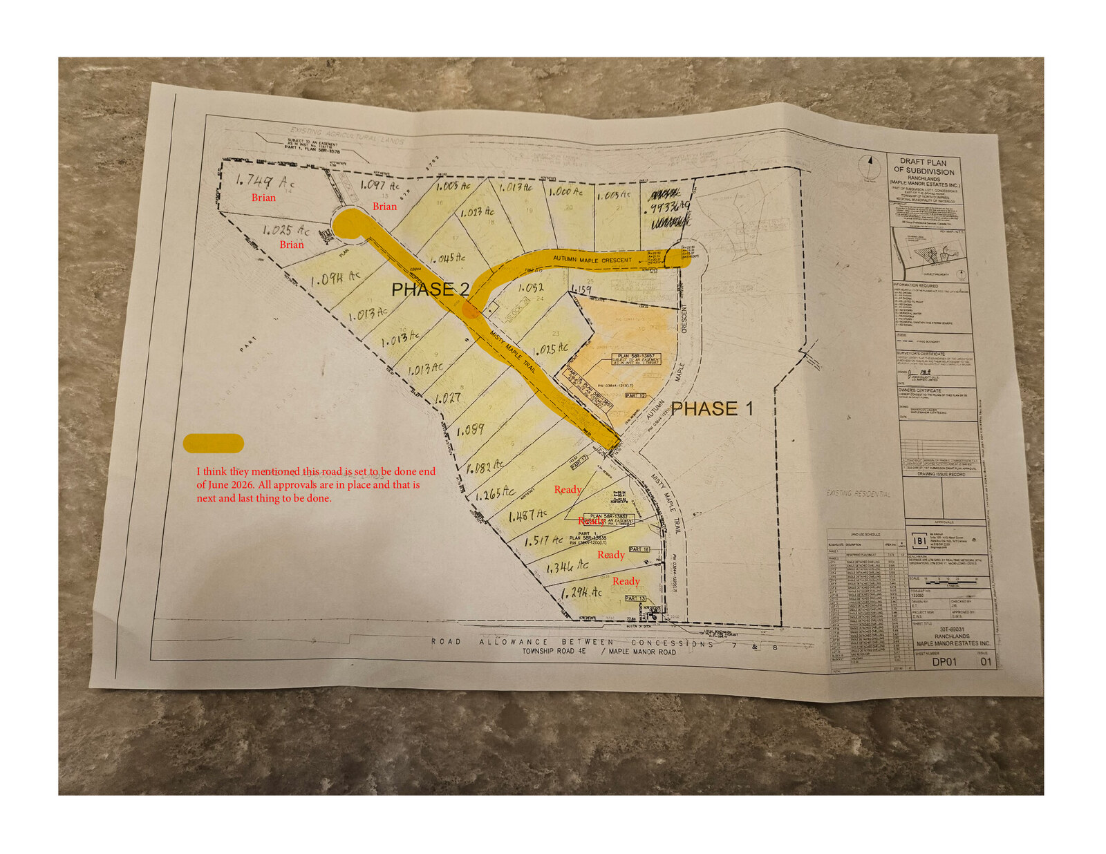 Draft plan of subdivision